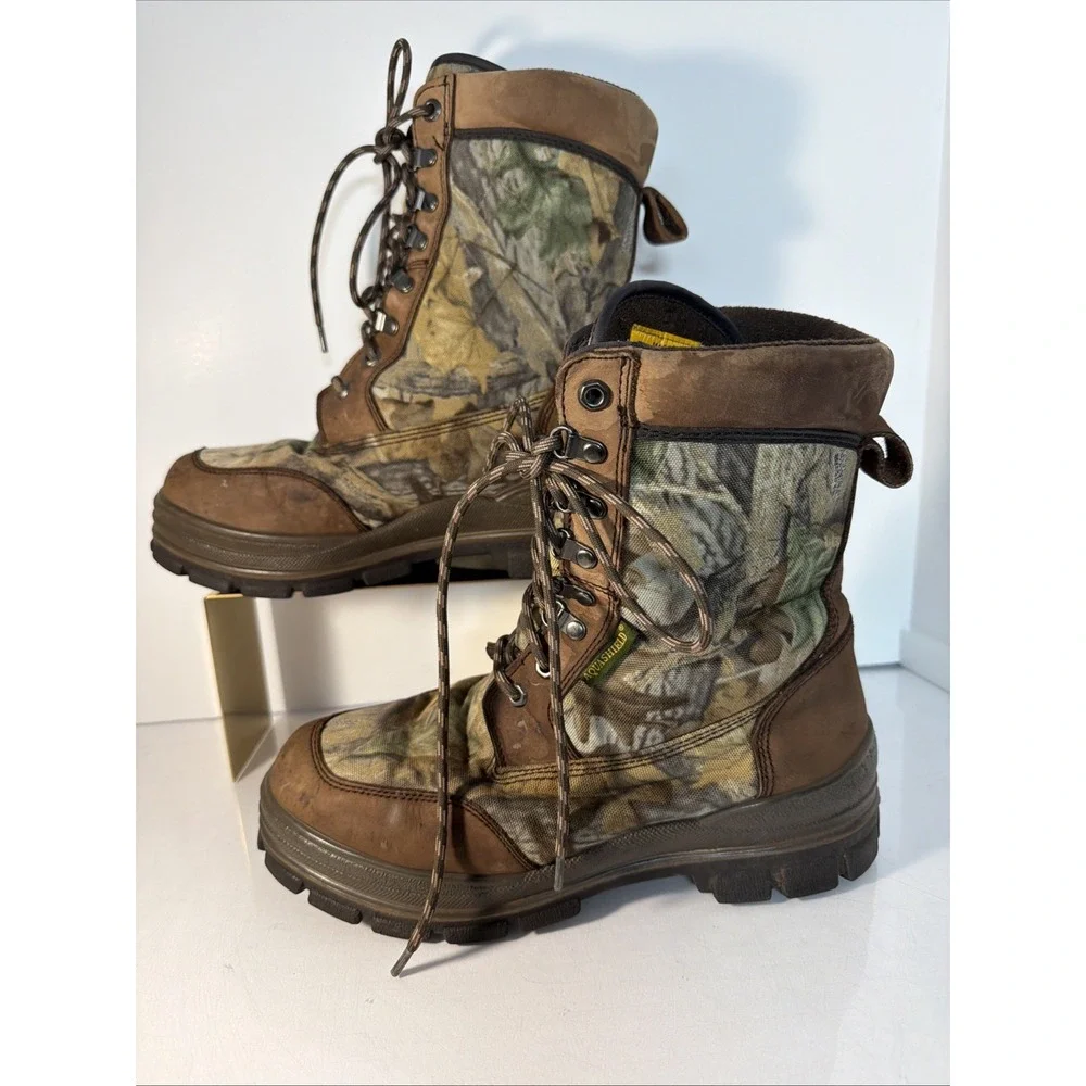 Cabelas Aqua Shield  Waterproof Thinsulate Camo Hunting Boots Men's Size 10M
